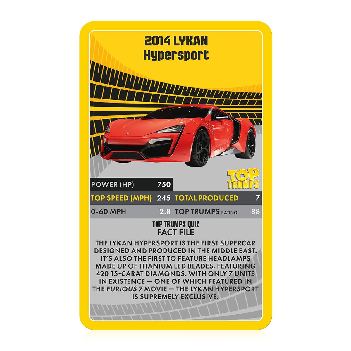Supercars Top Trumps Card Game