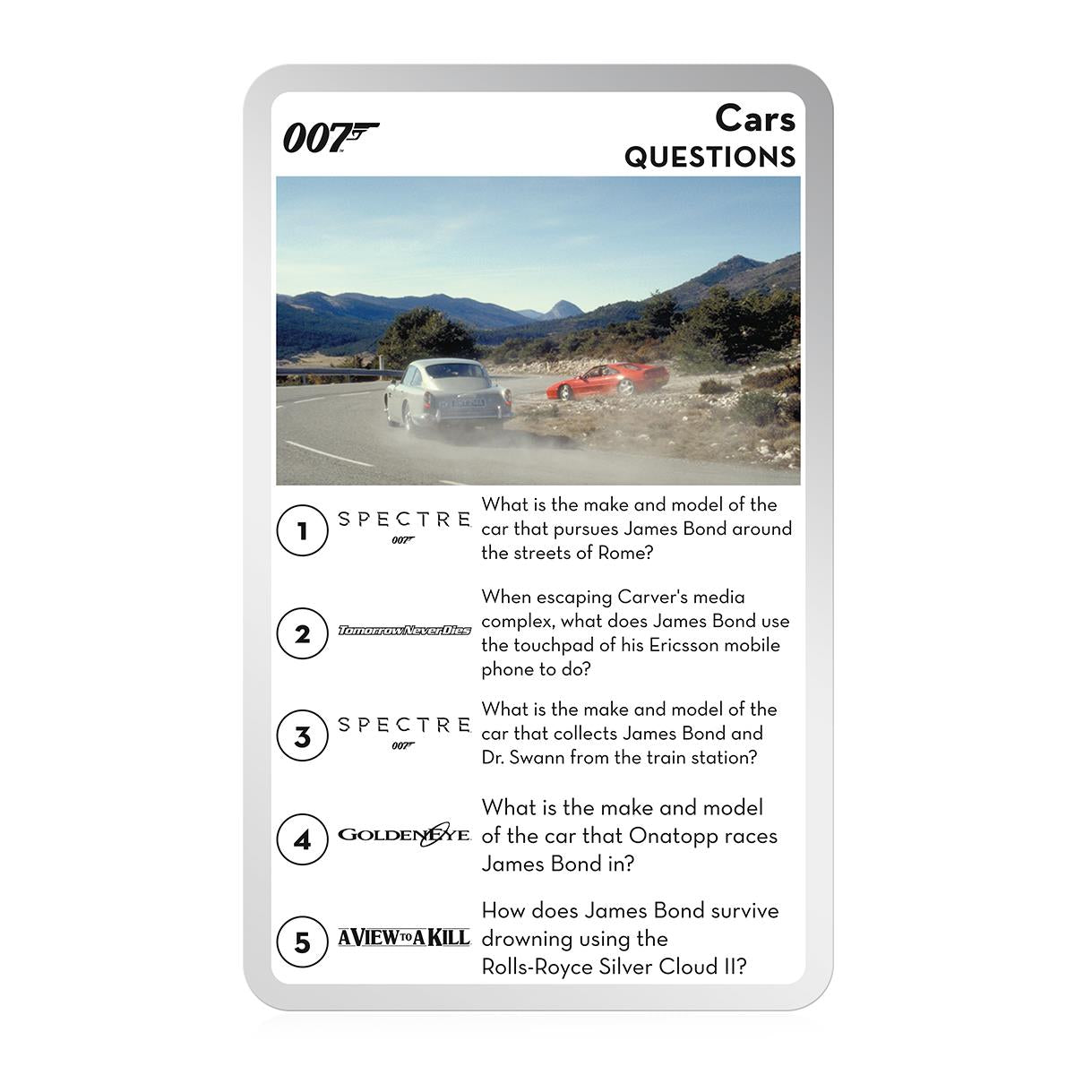 James Bond Top Trumps Quiz Game Card Game