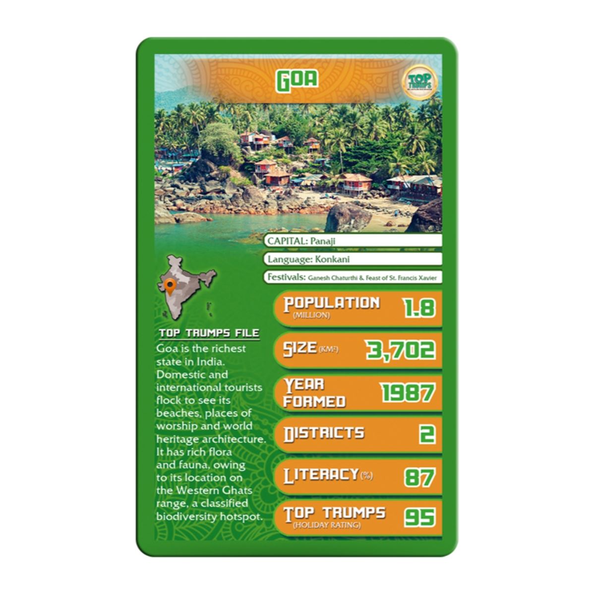 States of India Top Trumps Card Game