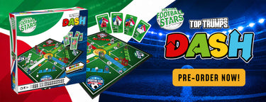 World Football Stars Top Trumps Dash Banner with Pre-Order Button