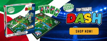 World Football Stars Top Trumps Dash Banner with Shop Now Button