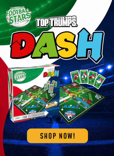World Football Stars Top Trumps Dash Banner with Shop Now Button