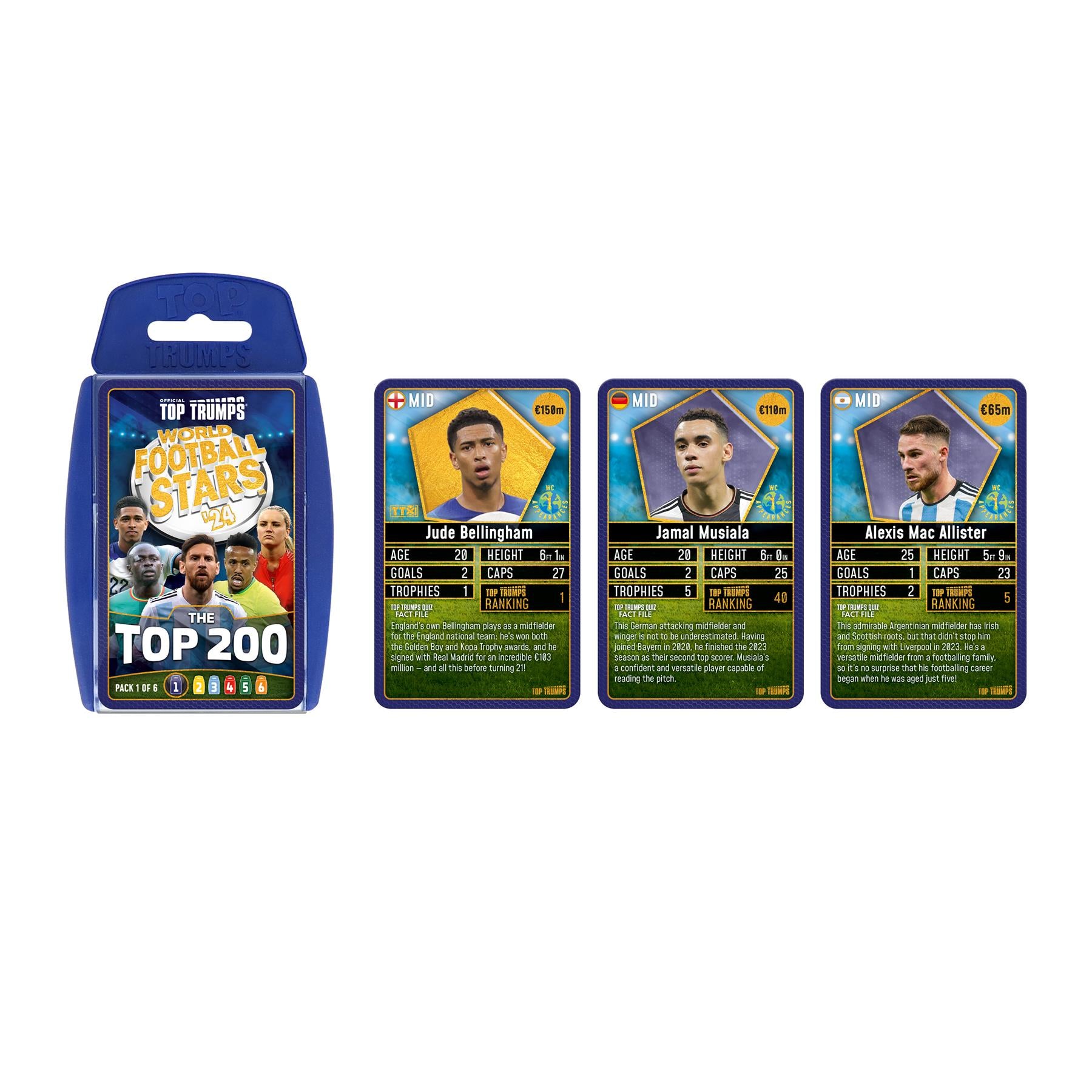 World Football Stars Top 200 - Pack 1 Top Trumps Card Game
