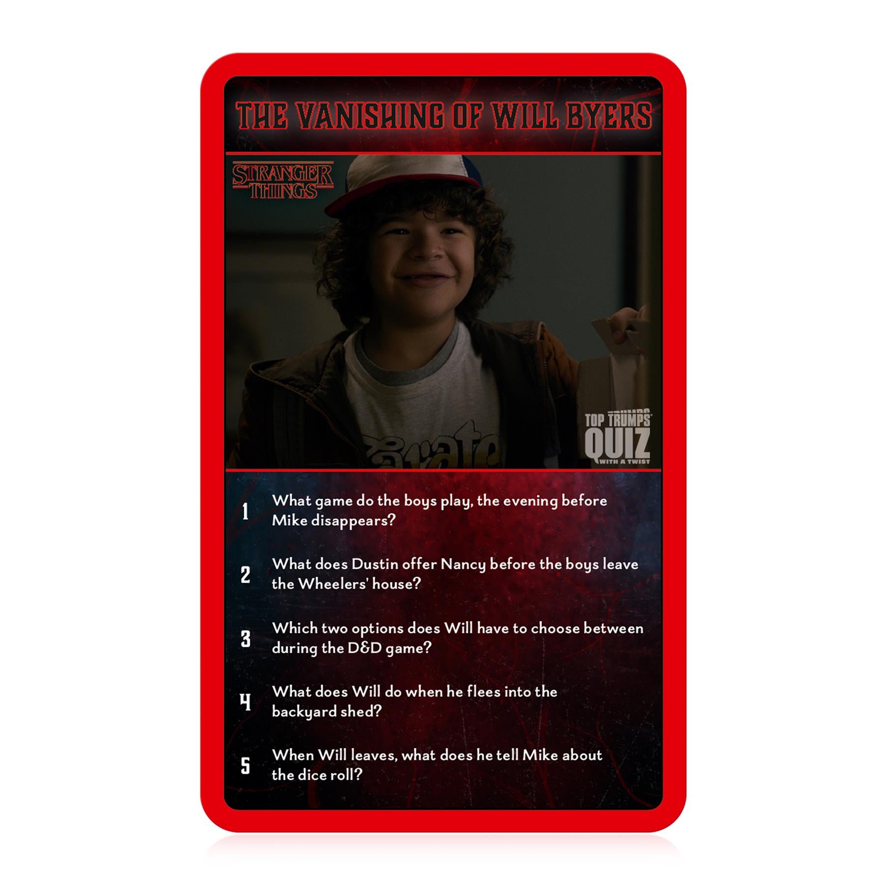 Stranger Things Top Trumps Quiz Card Game