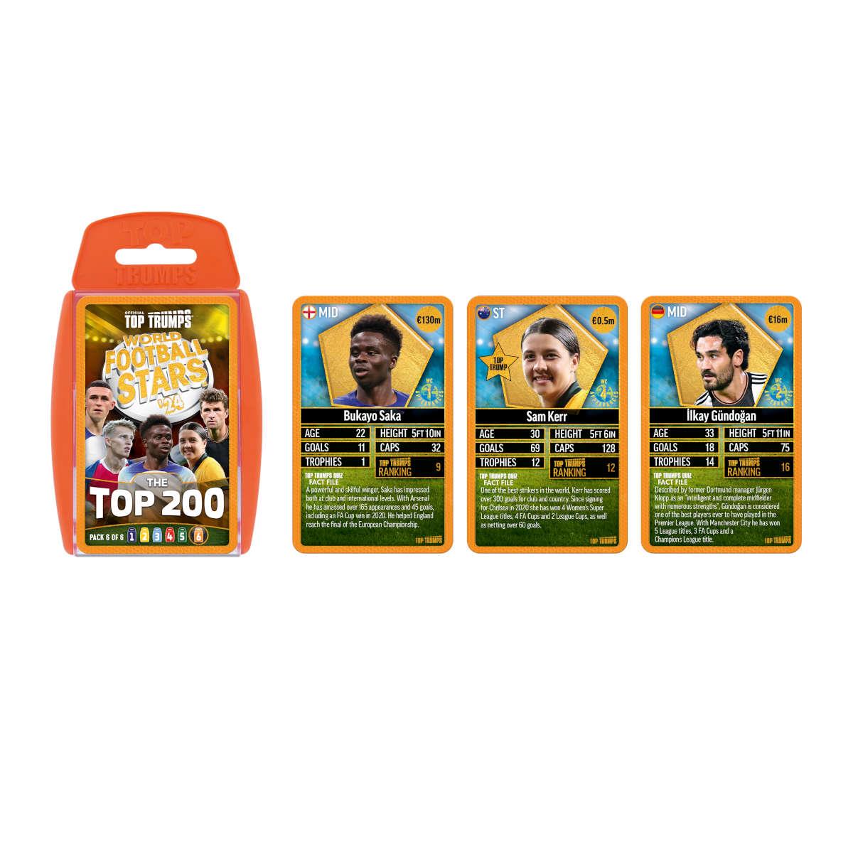 World Football Stars Top 200 - Pack 6 Top Trumps Card Game