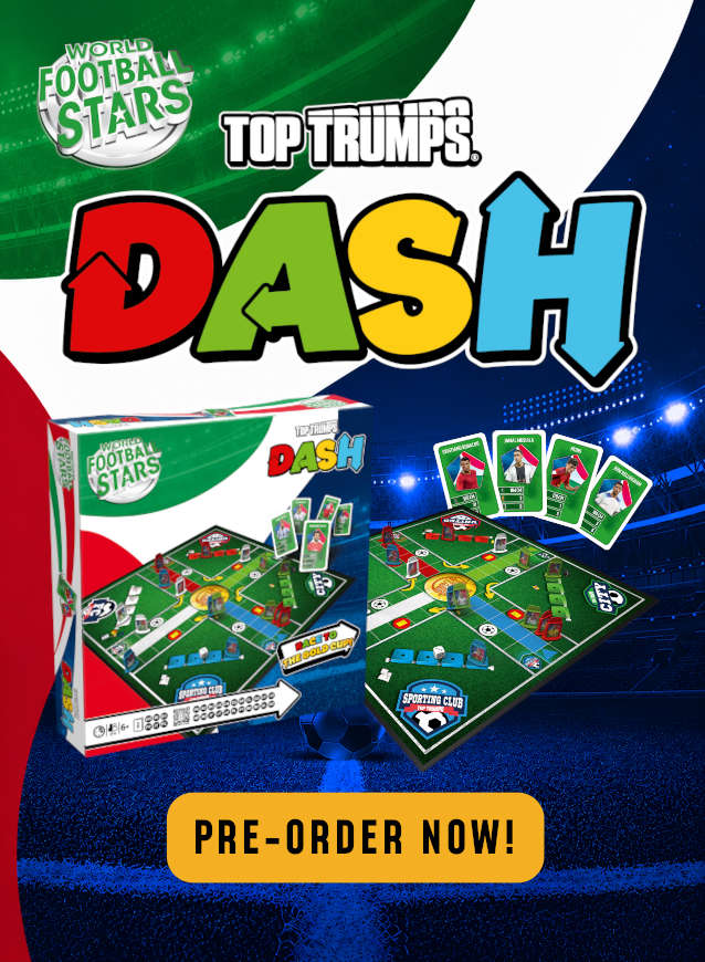 World Football Stars Top Trumps Dash Banner with Pre-Order Button