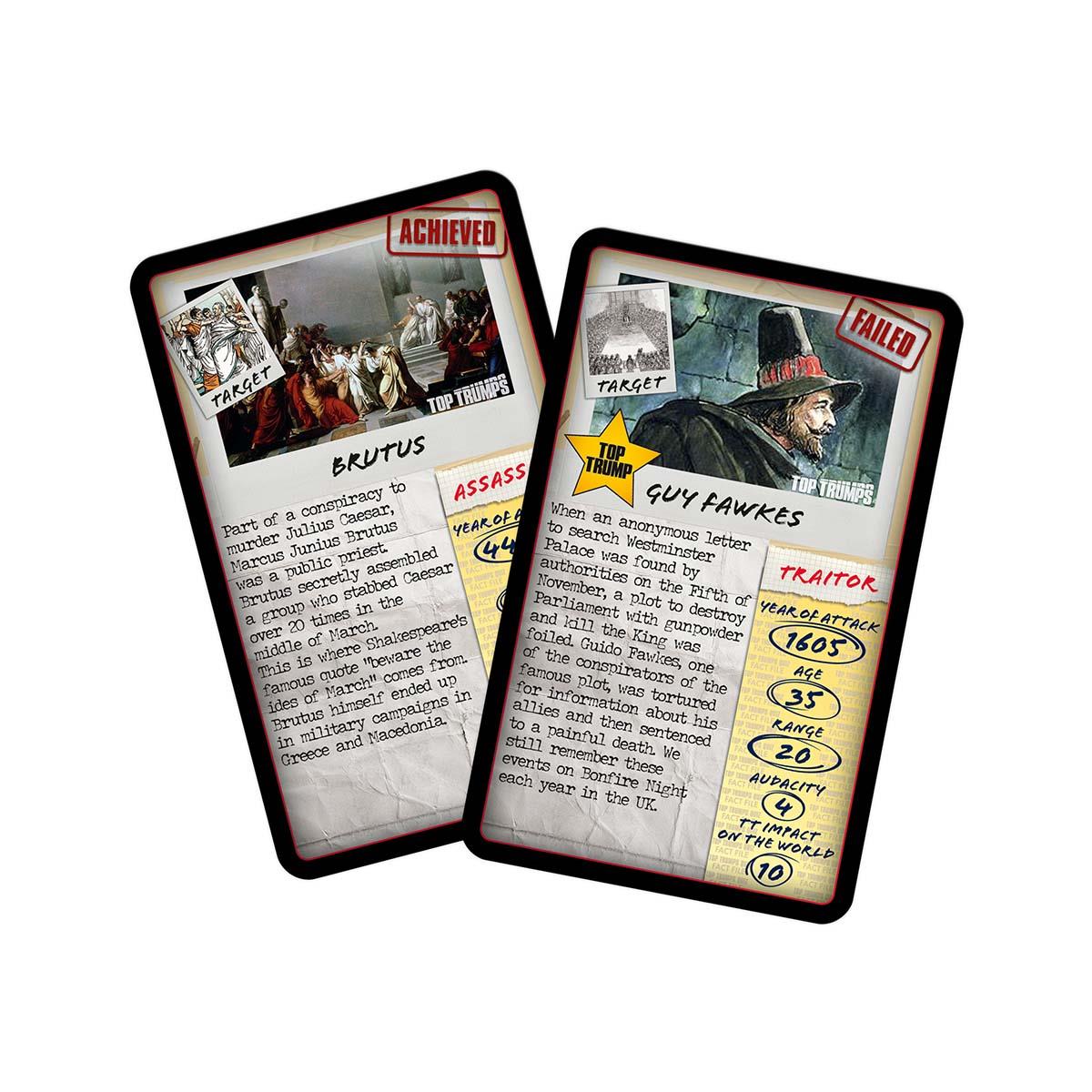 Traitors and Assassins Top Trumps Limited Edition Card Game